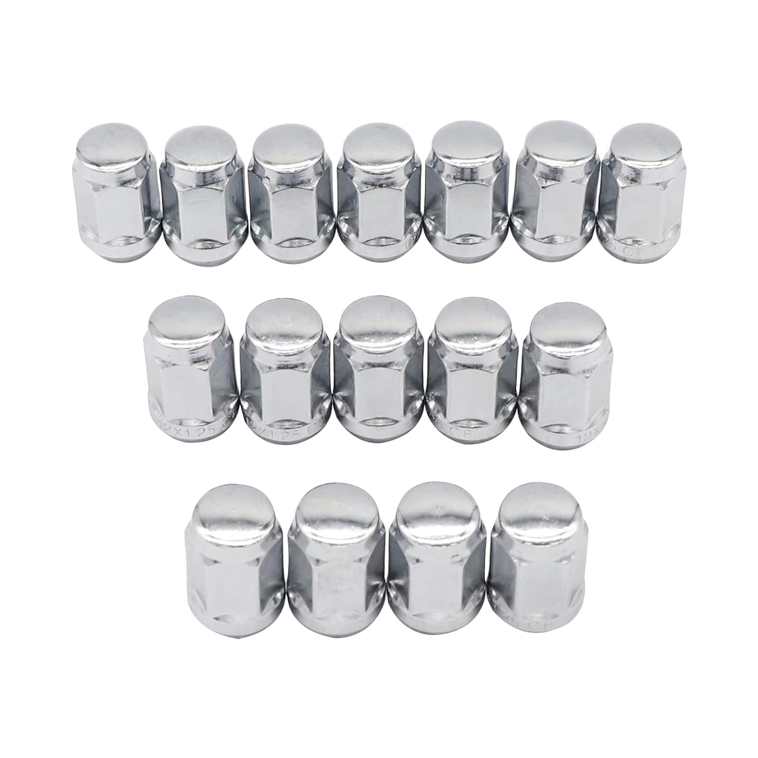 Golf Cart Chrome Lug Nuts fits Yamaha/GEM Models 12MMx1.25-Pack of 16