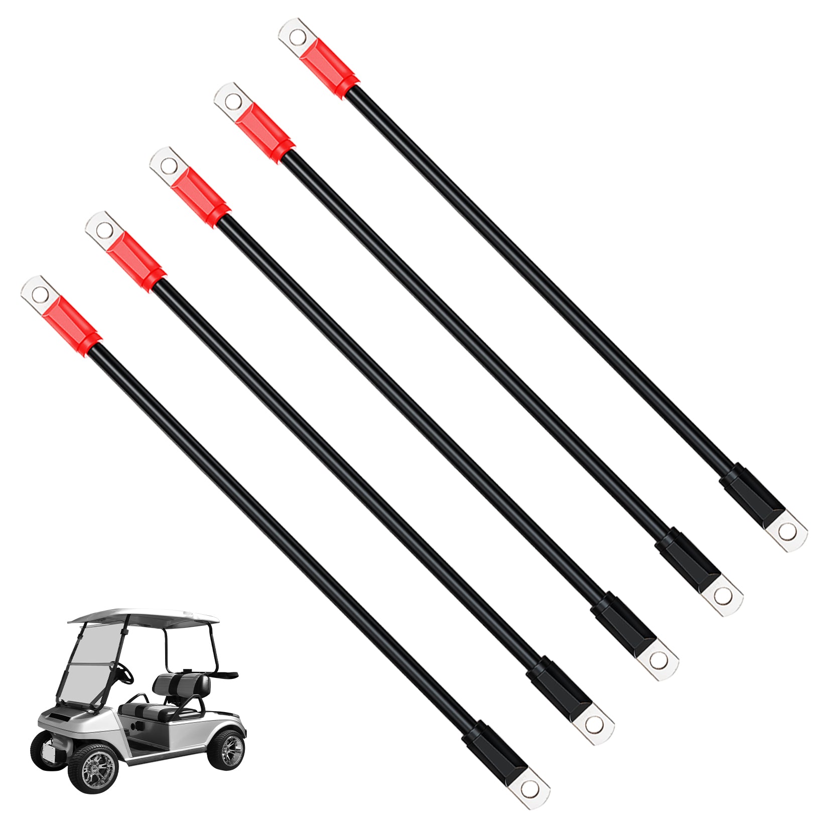 Drive-up Golf Cart Battery Cable Set for Club Car DS 1995-Up 48 Volt 4 Gauge (Set of 5)