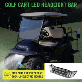 Drive-up Golf Cart LED Headlight Bar for Club Car Precedent 2004-Up with Front Head Light Electric and Gas Models, 12V Front Replace Head Light Bar Replaces OEM 102524801,1025248-01