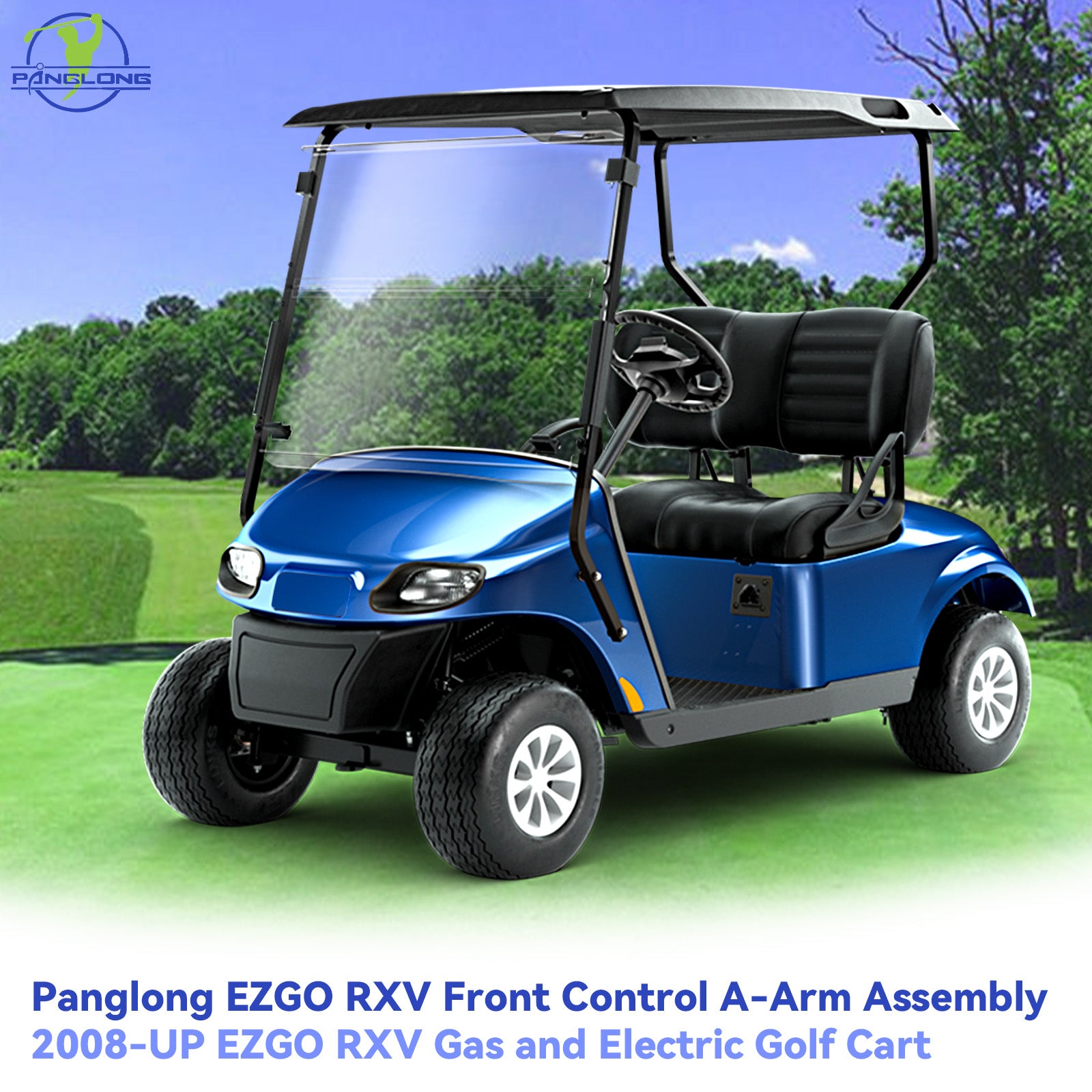 Drive-up EZGO RXV Front Control A-Arm Assembly, Front Suspension A-Arm with Bushings and Sleeve-1PC, Suitable for 2008-up EZ GO RXV Gas and Electric Golf Cart, Replace OEM# 608089, 604654