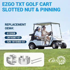 Drive-up 2 Set EZGO TXT Golf Cart Slotted Nut & Pinning 1976-Up Replacement Part 5/8-1815483-G1/612928 3010387-G1