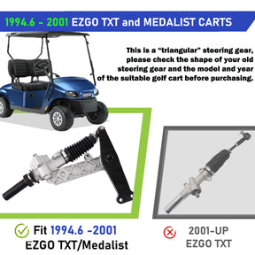 Drive-up EZGO Steering Rack, Golf Cart Steering Rack Suitable for 1994.6-2001 EZGO TXT and Medalist Golf Cart, OEM #70314-G01, 70314-G02, 70723-G02, 70147-G02