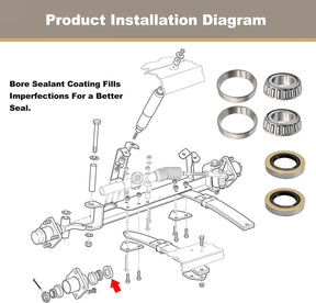 EZGO TXT Golf Cart Front Wheel Bearing & Seal Replacement Kit 1976-Up |Drive-up