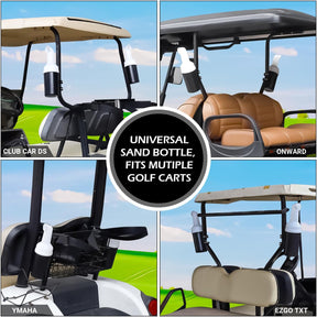 Golf Cart No-Drilling Sand Bottle, Divot Filler Sand Bottle for EZGO Club Car Yamaha, Large Capacity with Rattle Proof Holder