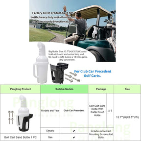 Golf Cart Sand Bottle for Club Car Precedent,Divots Filler Sand & Seed Bottle with Rattle Proof Holder 1 PC