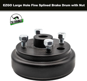 Large Hole Fine Splined Brake Drum 21807-G1 with Nut for 4 Cycle Gas EZGO Golf Carts 1991-Up