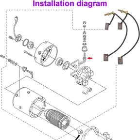 HITACHI Motor Brush Kit,Brush Replacement Kits Applicable to Yamaha JU2-H1801-20-00