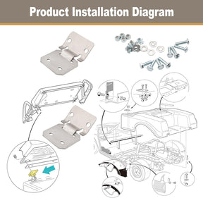 Golf Cart Seat Hinge Set for 1979-Up Club Car DS 1011652 1012412-Male + Female