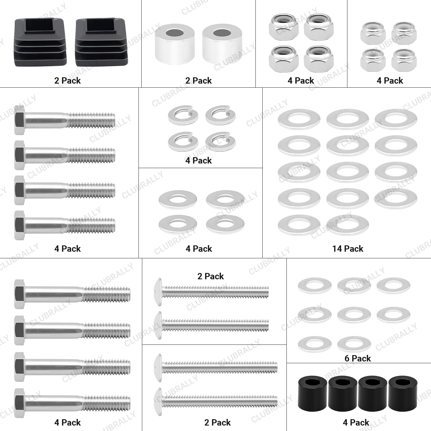 DRIVE-UP Golf Cart Suntop Hardware Kit, Front Top Strut Stainless Steel Screw Bushings Repair Kit for 1994-2013 EZGO DCS/PDS/TXT/Medalist 2-Seater Model, OEM#75465-G01