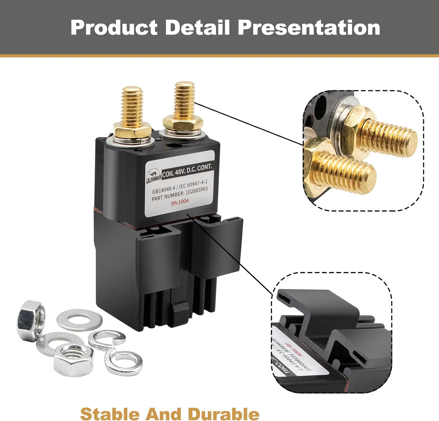 48 Volt OEM Solenoid with Resistance for Club Car New Model DS & Precedent & Tempo 102865901 1014947