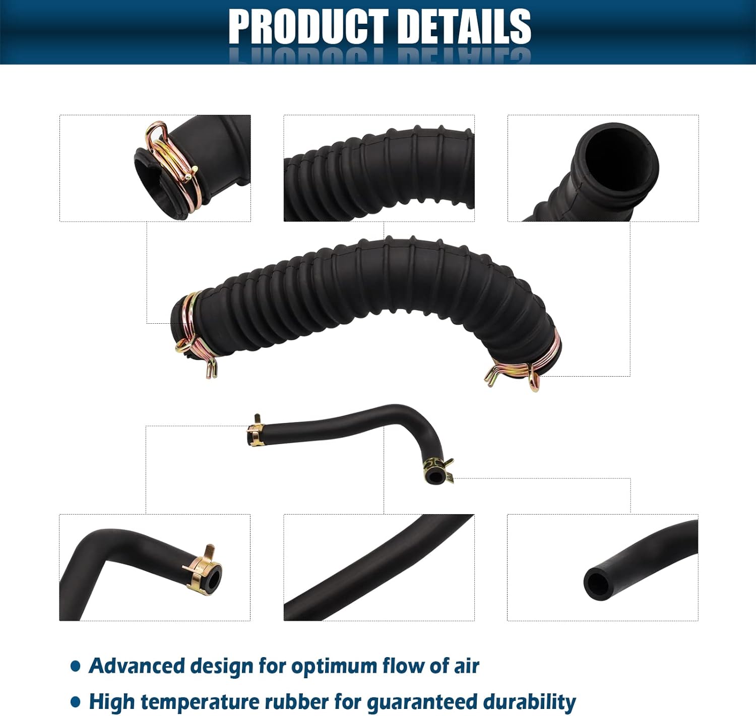 CartClan Club Car Air Intake Hose and Crankcase Vent Tube with Clamp Repair Kit for 1992-1997 DS Gas Golf Carts OEM# 1016228 101971301 1016572 1017466