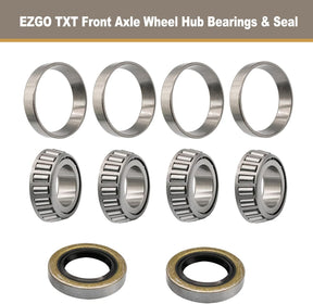 2 Set EZGO TXT Golf Cart Front Axle Wheel Hub Bearings & Seal G&E 1976 UP 50892-G1 25146-G1