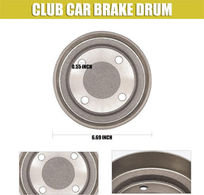 Club Car DS Deluxe Brake Golf Cart Maintenance Kit 2000 up -Contain Brake Drum/Hub,Brake Cables & Brake Shoes