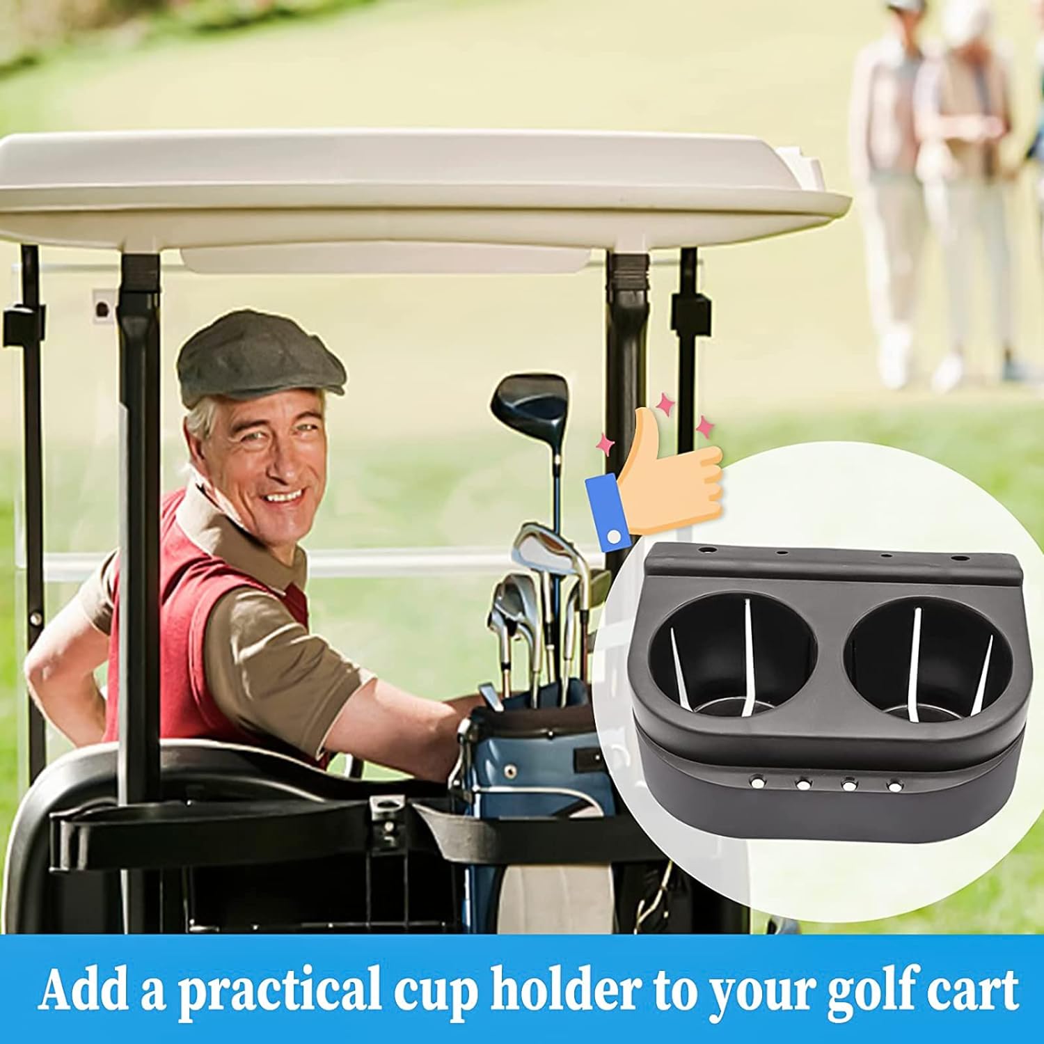 CartClan Club Car DS Cup Holder Kit Dual for 1993-Up Golf Cart OEM# 1016811 101708301