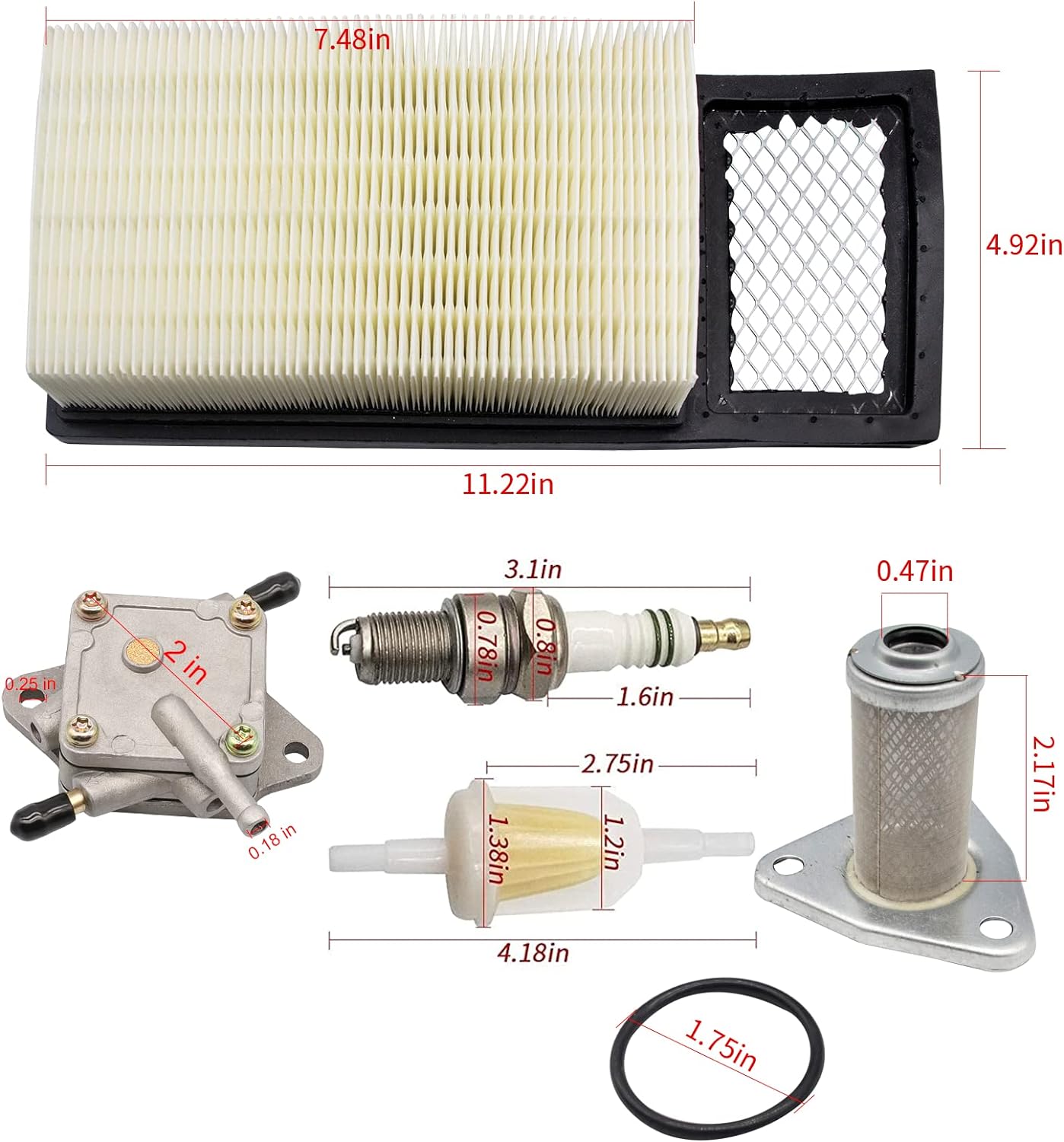 Golf Cart Tune Up Kit for EZGO TXT, Medalist 4 Cycle 295cc 350cc Gas 1994-2003 Replacement Parts OEM#72368G01 26591G01 72084-G01 72021-G01