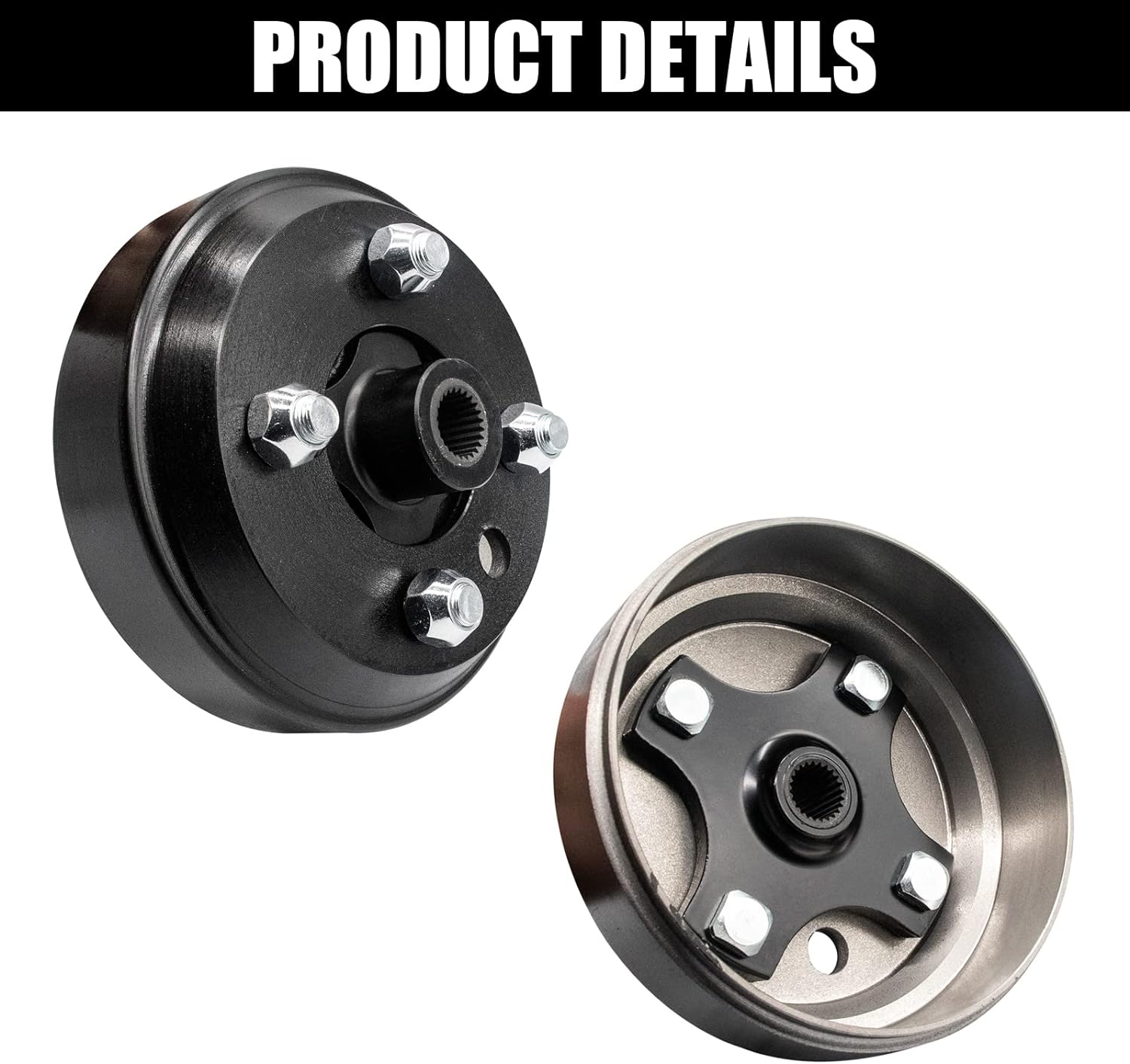 Heavy Duty Split Brake Drum/Hub 19186-G1 615604 with Nuts for EZGO TXT Electric Golf Carts 1982+