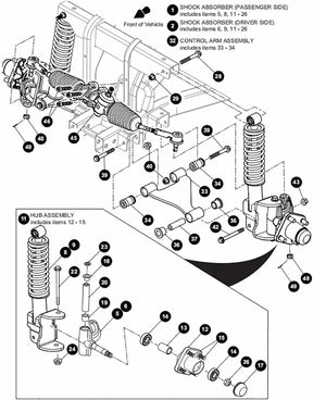 CartClan Golf Cart A Arm Suspension Bushing and Sleeve Kits Fits EZGO RXV #608086 601340 602085 601754 602415 600525