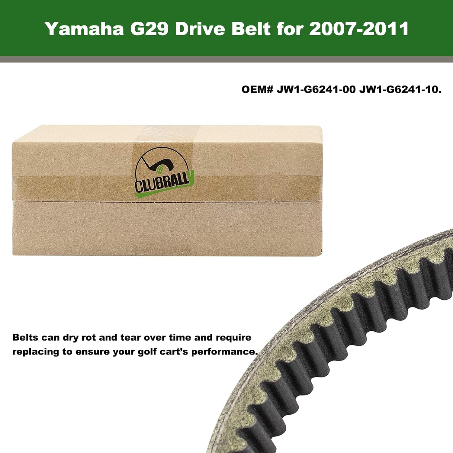 DRIVE-UP Golf Cart Drive Belt Applicable to 2007-2011 Yamaha G29 OEM# JW1-G6241-00 JW1-G6241-10