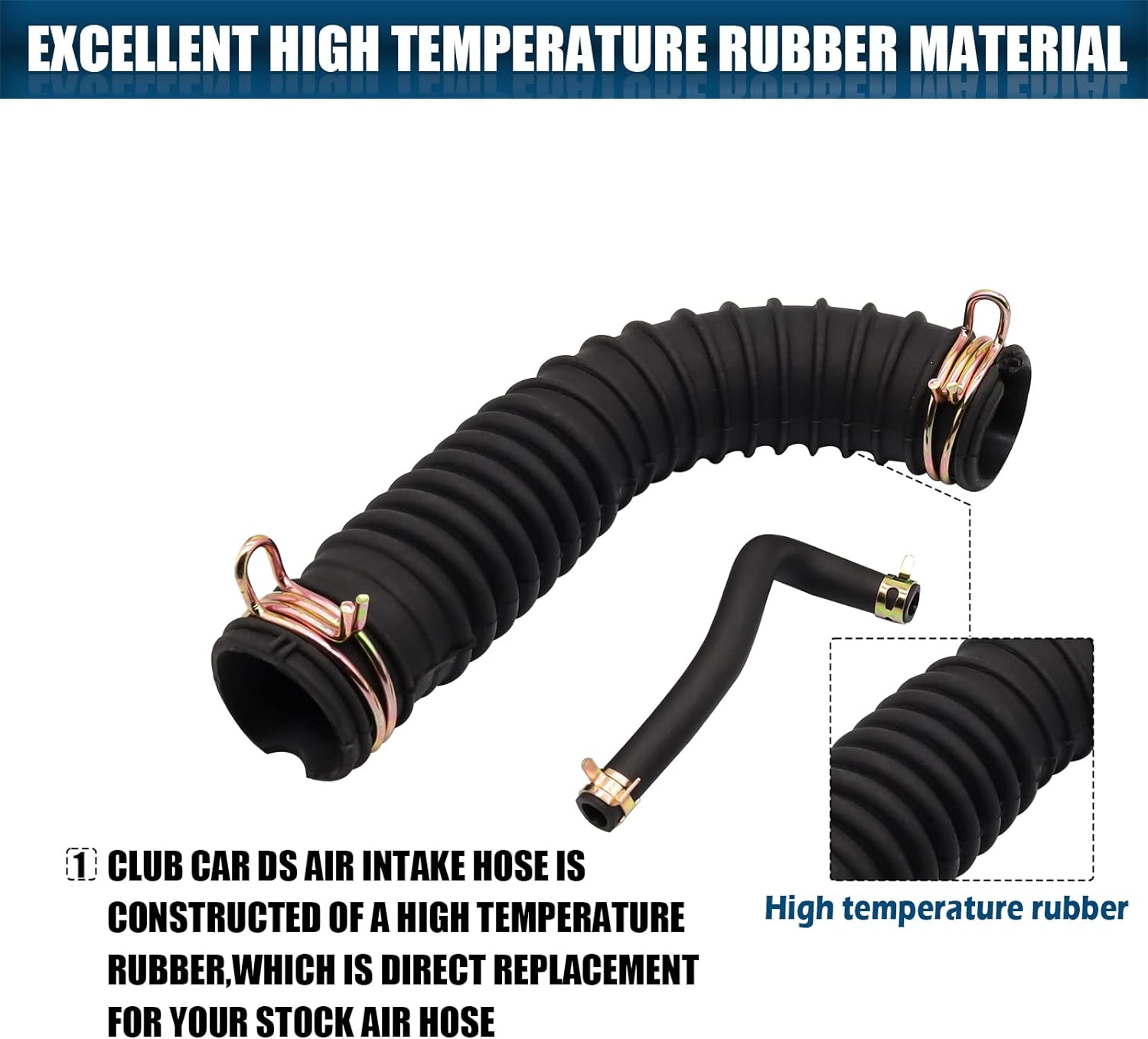 CartClan Club Car Air Intake Hose and Crankcase Vent Tube with Clamp Repair Kit for 1992-1997 DS Gas Golf Carts OEM# 1016228 101971301 1016572 1017466