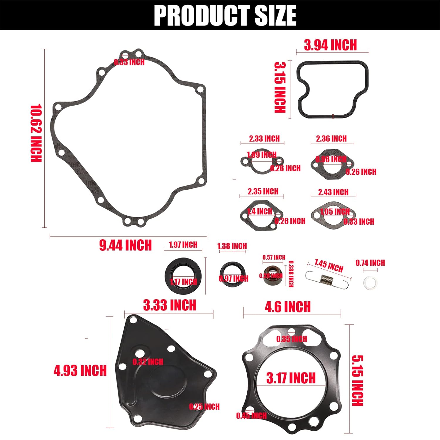 CartClan 290cc Engine Gasket Kit & Seal for Club Car DS Precedent Gas Golf Cart 1992-UP FE290 Kawasaki Engine