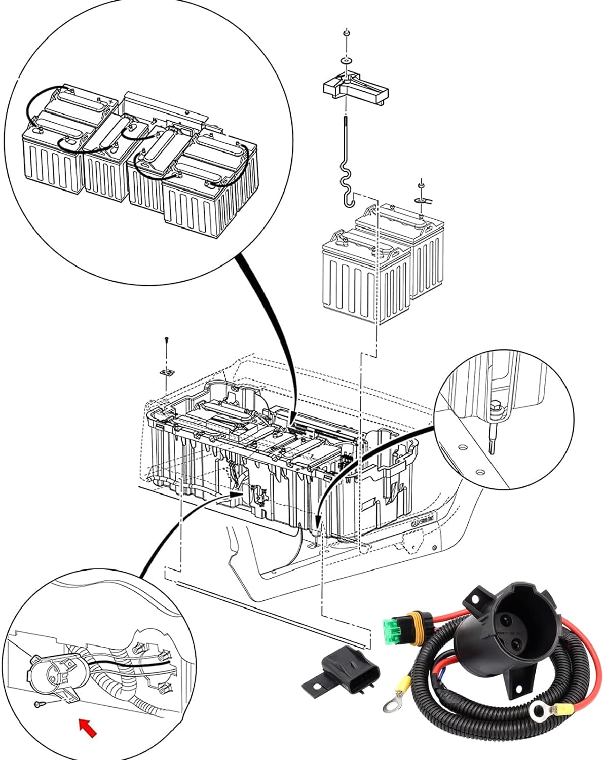 CartClan Golf Cart Charger DC Receptacle for 2014-UP Club Car Precedent/Tempo Electric OEM# 105137401