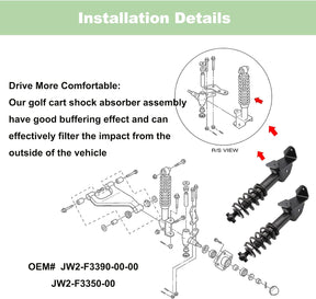 DRIVE-UP Front Shocks Absorber Set Applicable to Yamaha Drive G29 Golf Carts Passenger Side and Driver Side JW2-F3390-00-00 JW2-F3350-00