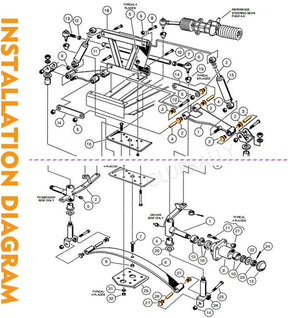 Golf Cart New Bushing and Sleeve Kit, Front or Rear Leaf Spring Front Upper A Arm Suspension for Club Car DS Gas & Electric 1992-Up,OEM#1016346