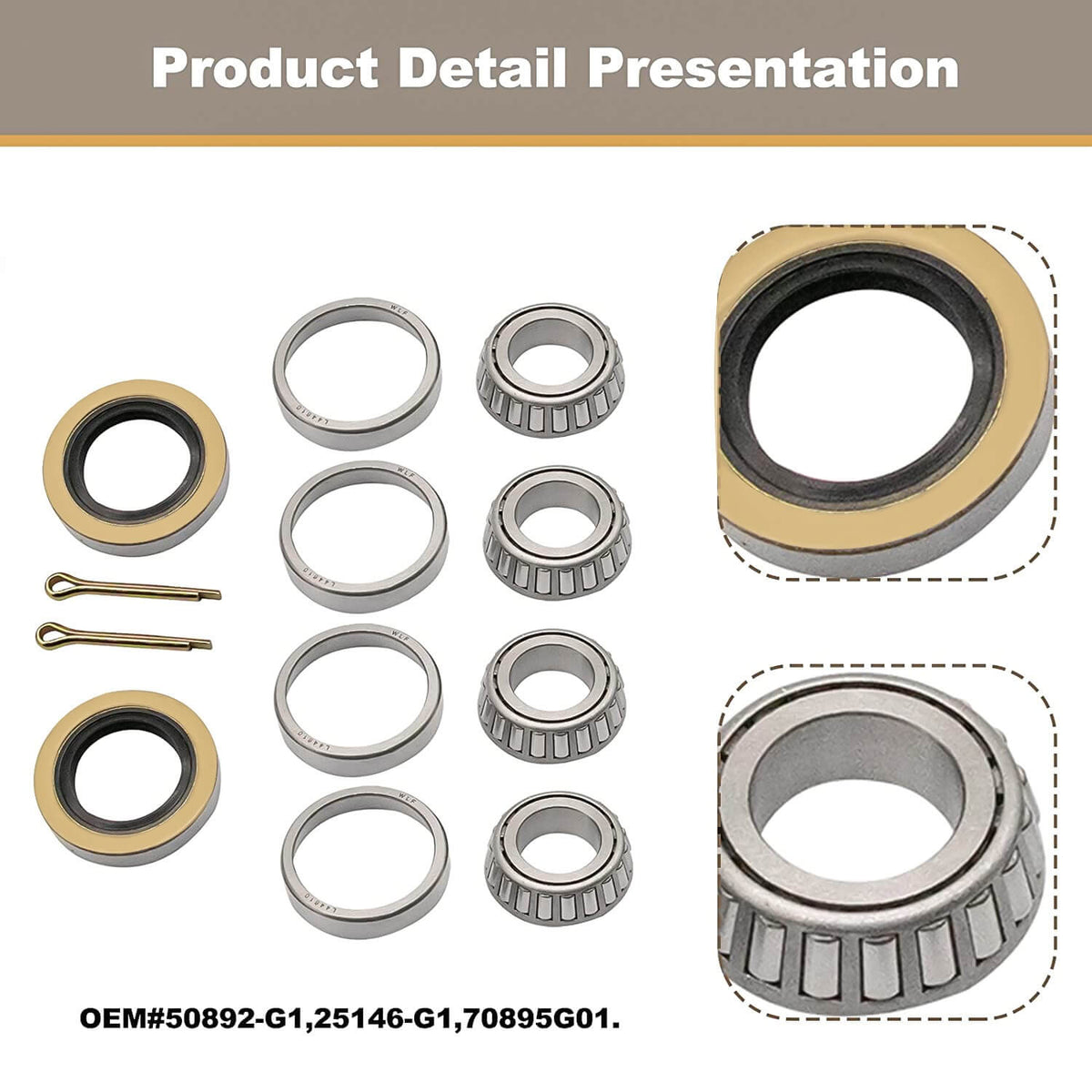 EZGO TXT Golf Cart Front Wheel Bearing & Seal Replacement Kit 1976-Up |Drive-up