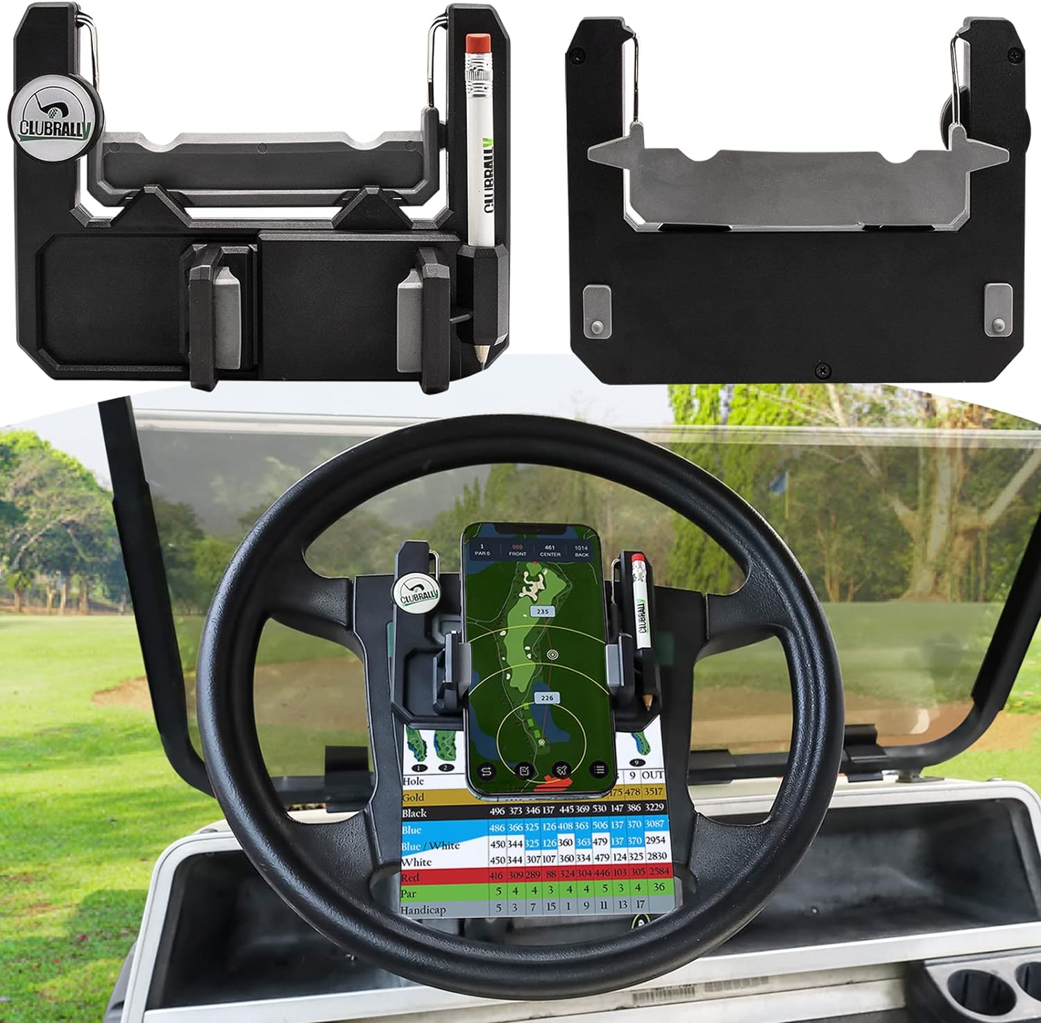 Golf Cart Accessories Steering Wheel Phone Mount for Club Car EZGO Yamaha