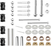 Drive-up Front Lower Arm King Pin & Spindle, Collar & Bushing Repair Kit with Bolt & Nut for Yamaha G&E G22 G29, OEM #91490-25020-00/ 91402-25020-00/ 2NL-23448-00-00/ 90387-12016-00/ 2NL-23517-00