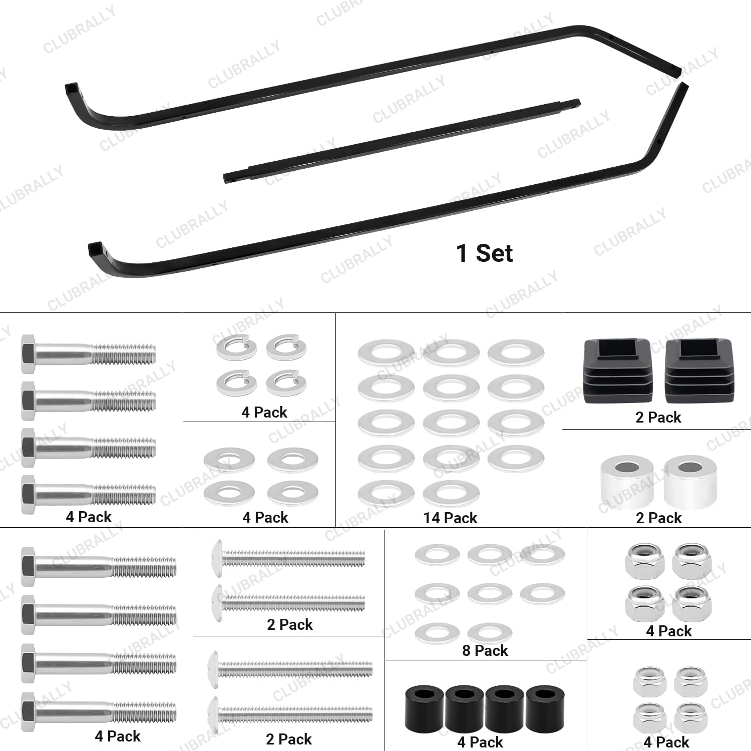 DRIVE-UP Front Top Strut Support Brackets with Stainless Steel Screw Bushings Repair Kit, Front Roof Bar Support for 1994-2013 EZGO DCS/PDS/TXT/Medalist 2-Seater Model, OEM#75045-G01,75465-G01