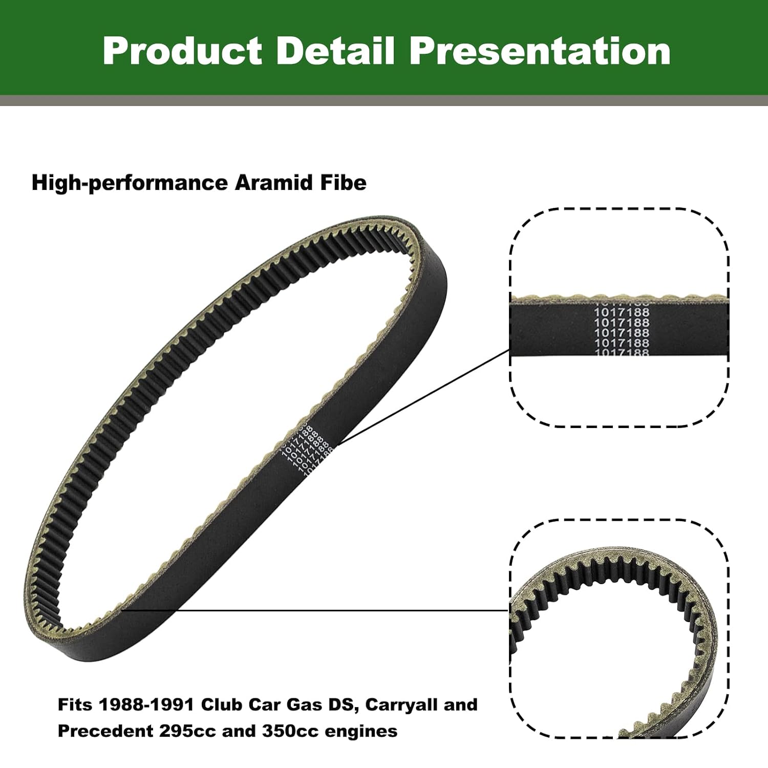 DRIVE-UP Golf Cart Drive Belt for Club Car DS Precedent 1014081 1017188