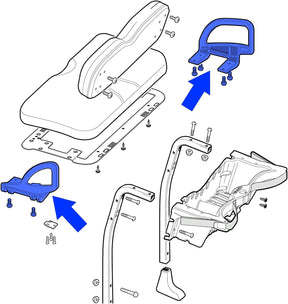 Golf Cart Arm Rest Hip Restraint for EZGO RXV 2008-up,Driver and Passenger Side OEM# 607653 607532 (1 Pair Left+Right)