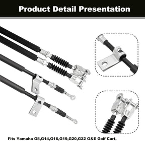 Golf Cart Brake Cable Set Applicable to Yamaha G8,G14,G16,G19,G22 Gas and Electric Replaces Passenger Side#JF2-F6351-10 & Driver Side #JF2-F6341-00 (2Pcs)