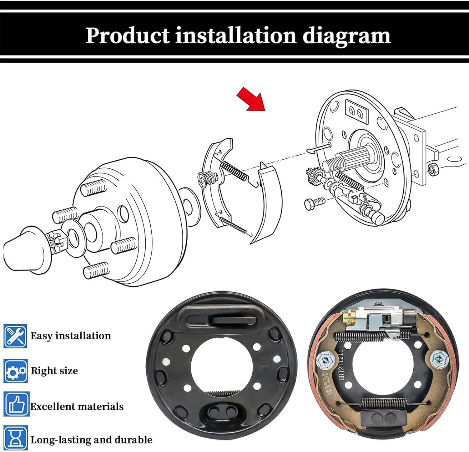 Golf Cart Brake Assembly Kit,Rear Brake Cluster&Bendix Brake Spring Hardware Kit Fit 1996-up EZGO TXT and Yamaha G14, G16, G19, G20,G21,G22 OEM#70998-G01 70998-G02 27944G01 JG5819G-00