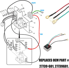 27739-G01 Voltage Regulator Replacement Fits EZGO TXT 1994-UP Gas Golf Cart