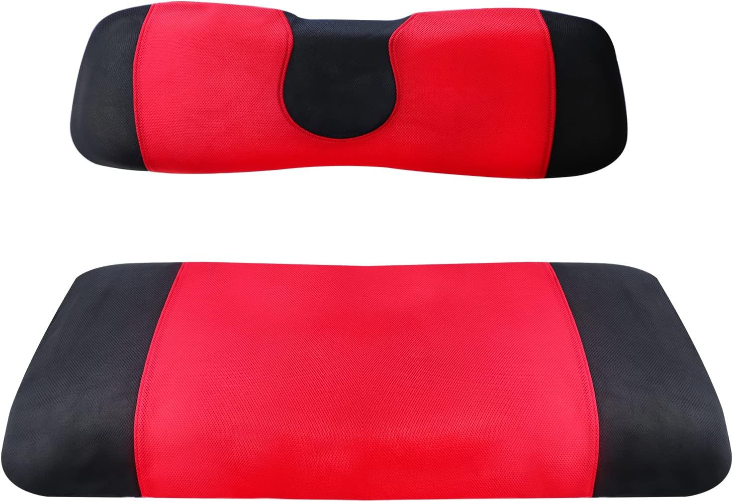 CLUBRALLY Golf Cart Seat Cover Set Fit for Club Car, EZGO, Yamaha, Breathable Air Bench Seat Covers Keep The Seats Warm in The Winter Heat Washable Polyester Mesh Cloth Without Logo-Red-Small