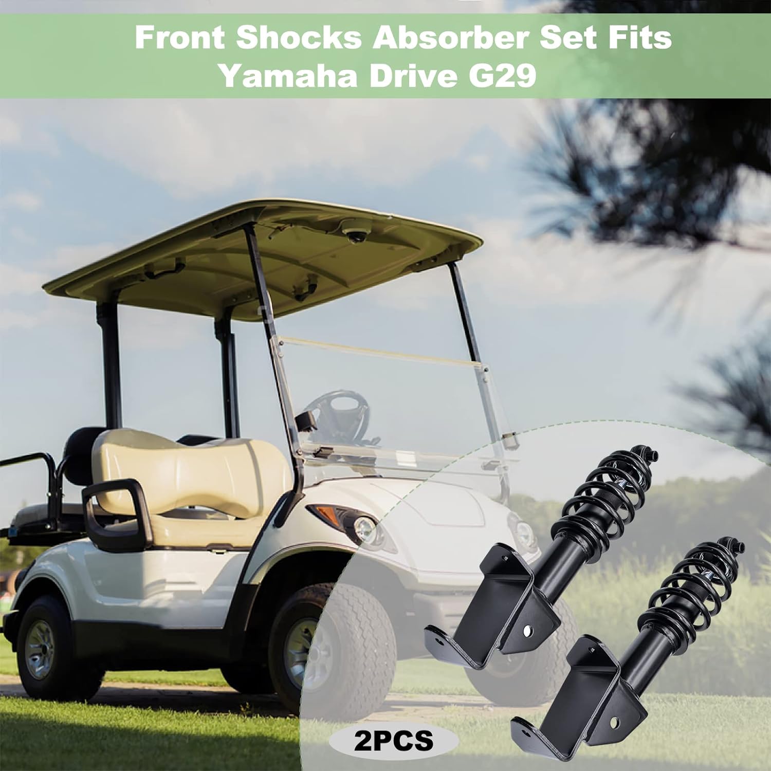 DRIVE-UP Front Shocks Absorber Set Applicable to Yamaha Drive G29 Golf Carts Passenger Side and Driver Side JW2-F3390-00-00 JW2-F3350-00