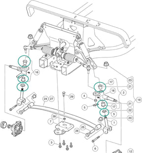 Club Car Spindle Lower Bushings, King Pin Wave Washer fits 2004-UP Precedent and 2018-UP Tempo Replaces OEM#102288401 7048