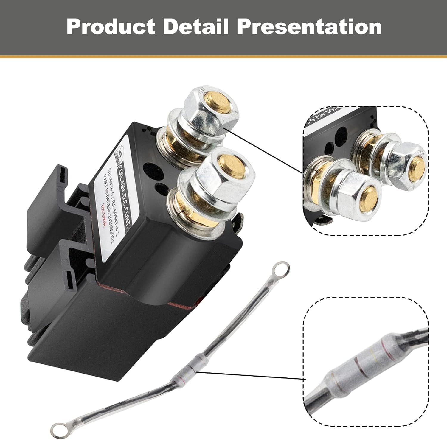 48 Volt OEM Solenoid with Resistance for Club Car New Model DS & Precedent & Tempo 102865901 1014947