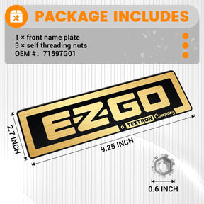 CartClan Name Plate for EZGO TXT 1994-2010 Gas & Electric Golf Carts 71037G01