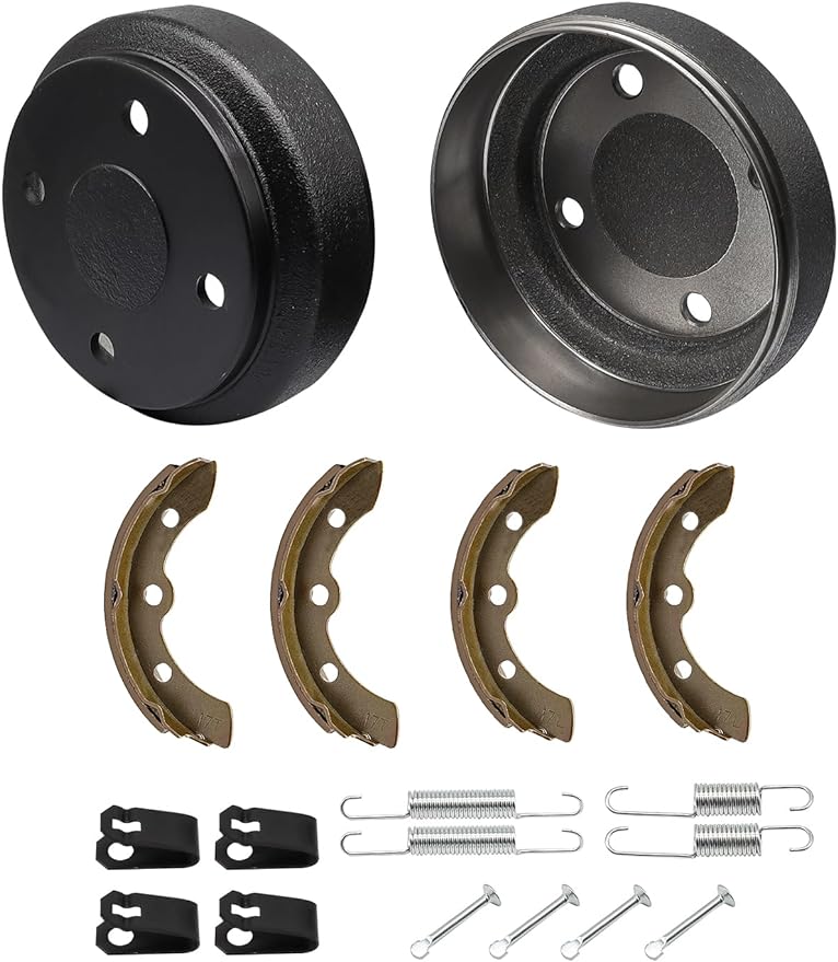 Golf Cart Brake Drum/Hub and Brake Shoes Spring Kit Fit for Club Car DS 1995-Up &Precedent 2004-Up, Replace OEM#101791101, 101823201, 1011466/101816301