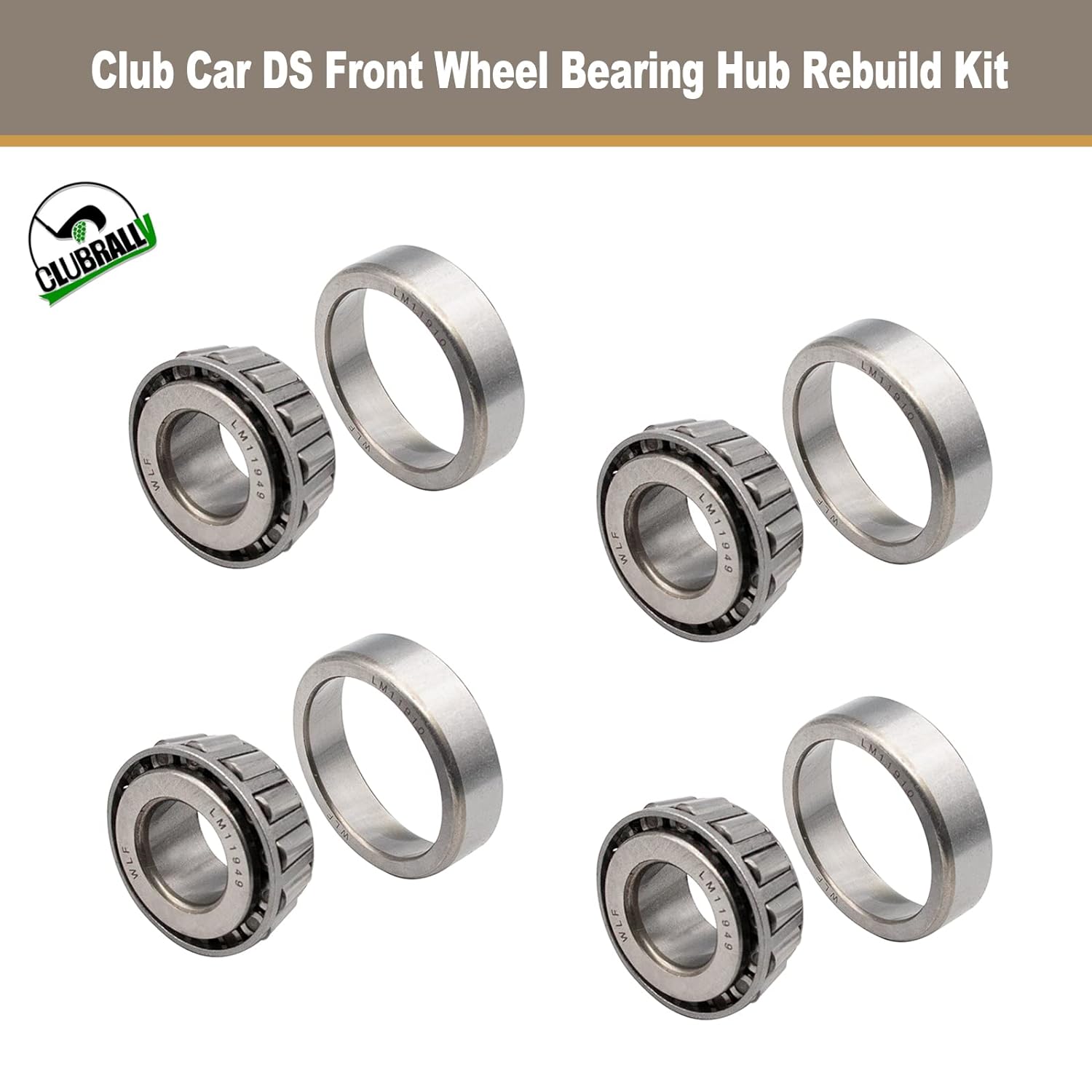 Front Wheel Bearing Hub Rebuild Kit for Club Car DS Carryall 1013135,1011393-2 Sets