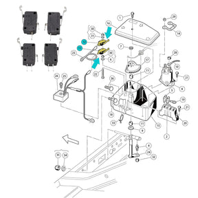 Drive-up 4 Pack Micro Switch 2 & 3 Prong Fit Club Car DS & Precedent Car Golf OEM 1014807 1014808