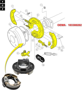 Club Car Brake Assembly,Rear Brake Cluster Fits Club Car DS Precedent 1995-UP Golf Cart,101823301 103380202