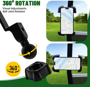 Drive-up Golf Cart Phone Holder, Cell Phone Mount Holder for Club Car EZGO Yamaha and Square Tubing Villager Carts