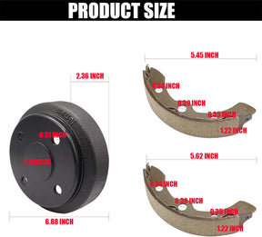 Golf Cart Brake Repair Kit, Brake Drums & Brake Pads/Shoes, Fit Club Car DS 1995-Up and Precedent 2004-Up, OEM# 101791101,101823201