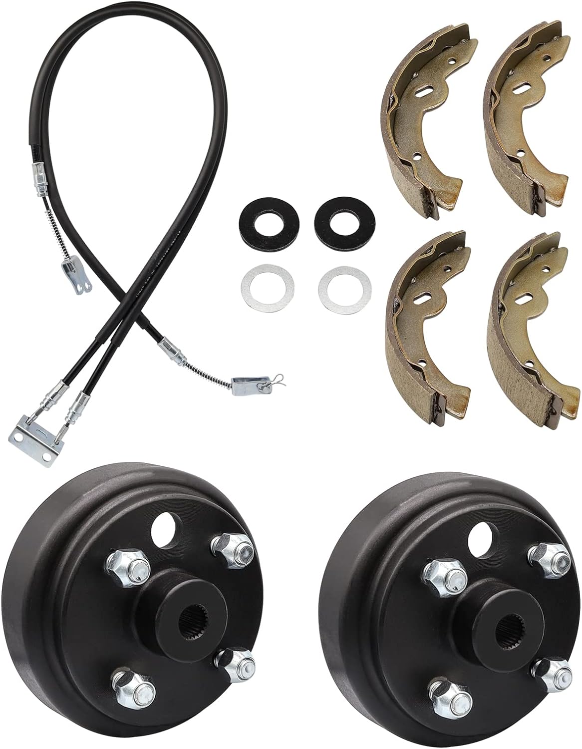 DRIVE-UP EZGO TXT Electric Deluxe Brake Golf Cart Maintenance Kit 1996-2008 -Contain Brake Drum/Hub,Brake Cables & Brake Shoes