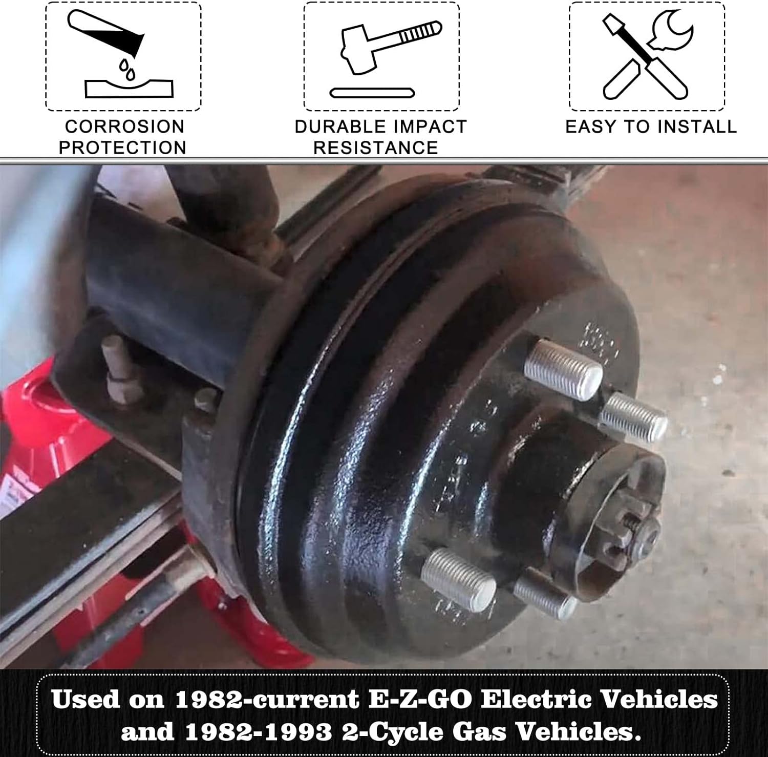 Panglong EZGO TXT Brake Drum Hub Assembly for 1982 UP Electric Golf Cart,OEM#19186-G1