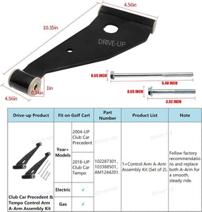 Drive-up Control Arm Delta A-Plate for Club Car Precedent Golf Carts (2004+) 102287301/103388501